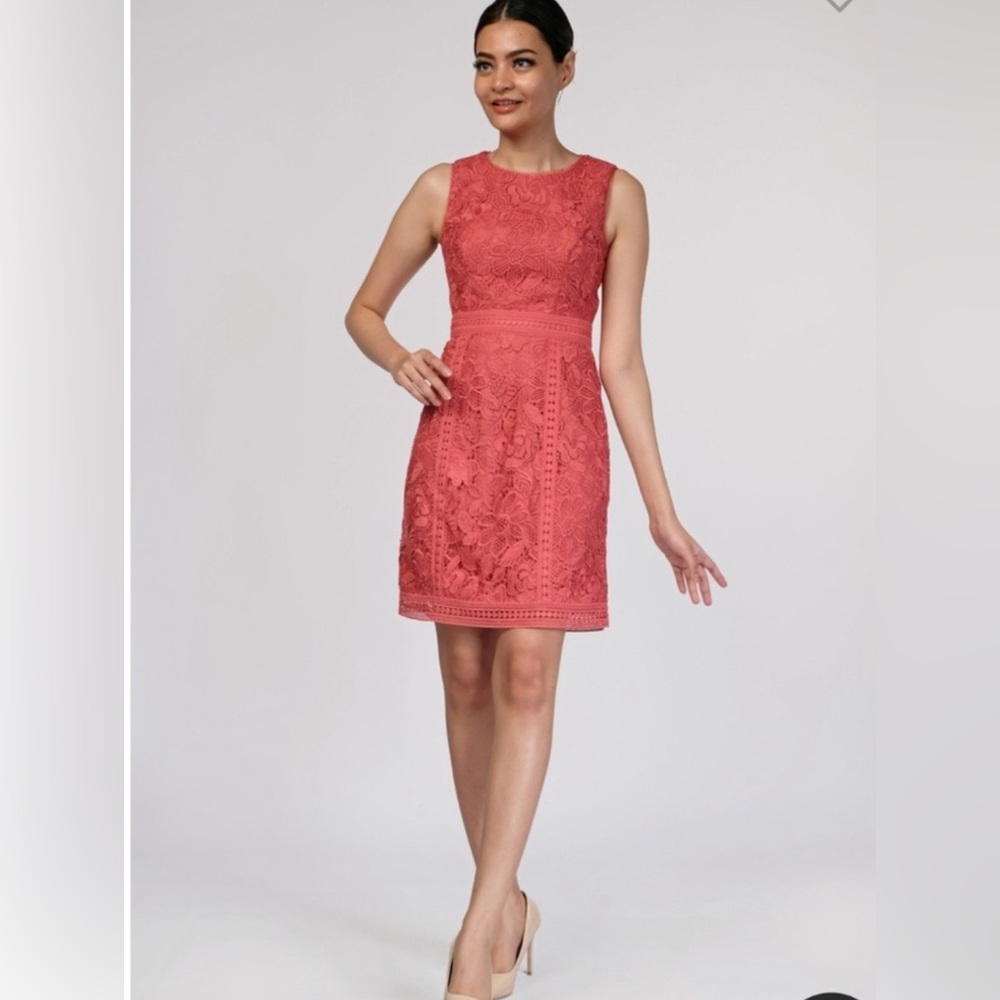 Ever New Lace Coral Dress - US 6